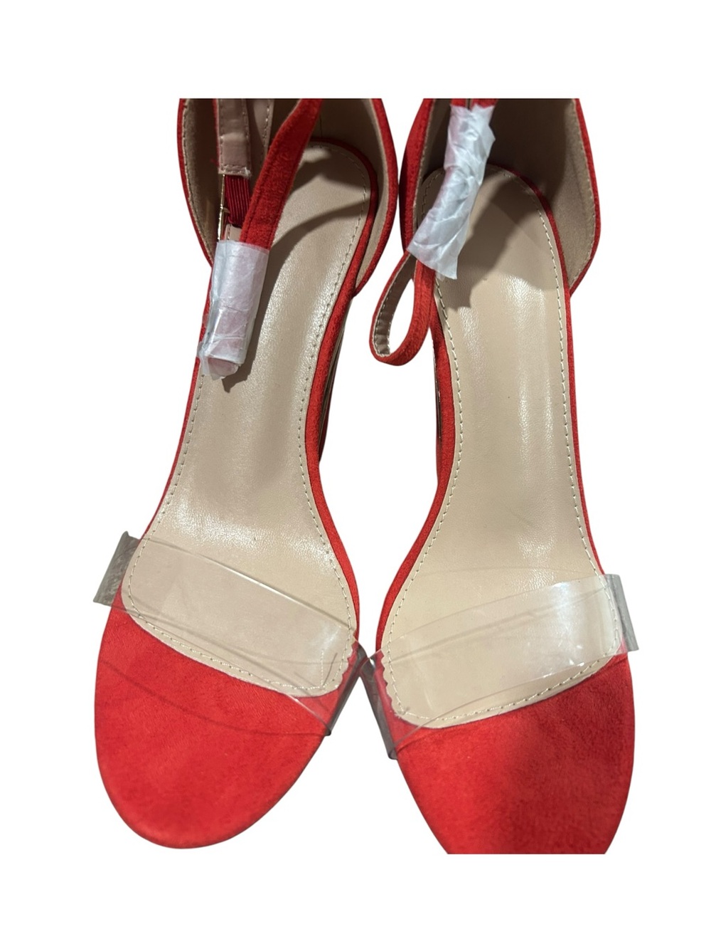 Red Women's wedge Ankle-Strap Open-Toe Heels